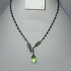 Clara Beau green rhinestone crystal necklace